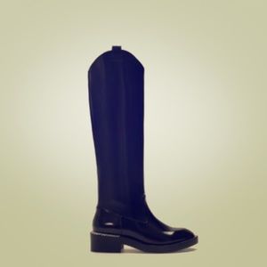 Zara Black Tall Chain Boots